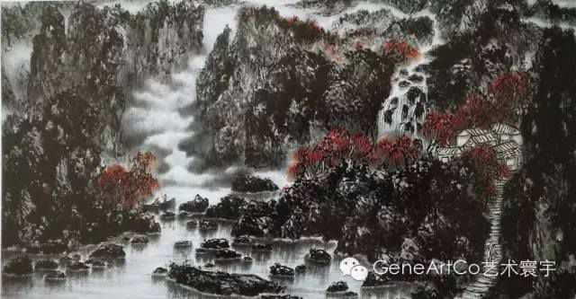 H.H.第三世多杰羌佛中國畫作品：雲水秋歌