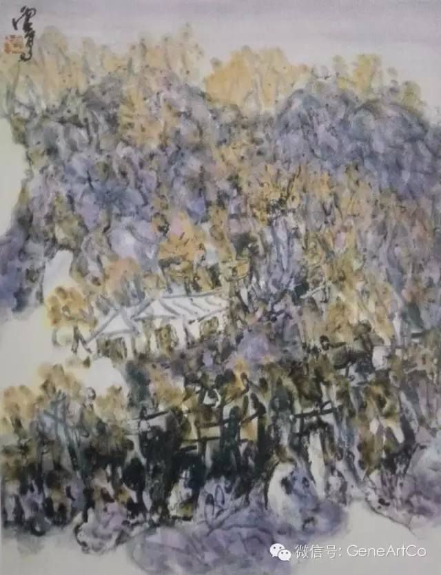 H.H.第三世多杰羌佛中國畫作品：紫色山莊