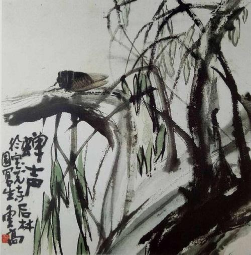 H.H.第三世多杰羌佛中國畫作品：蟬聲