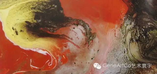 H.H.第三世多杰羌佛西洋畫、超自然抽象色彩作品：紅樹化石之高貴