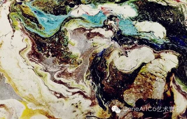 H.H.第三世多杰羌佛西洋畫、超自然抽象色彩作品：綠色長城