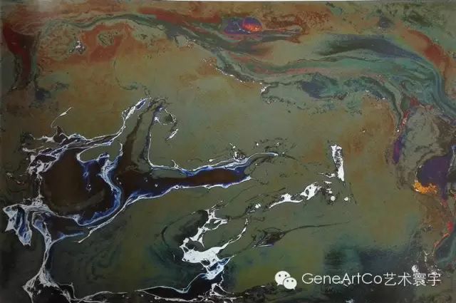 H.H.第三世多杰羌佛西洋畫、超自然抽象色彩作品：感覺