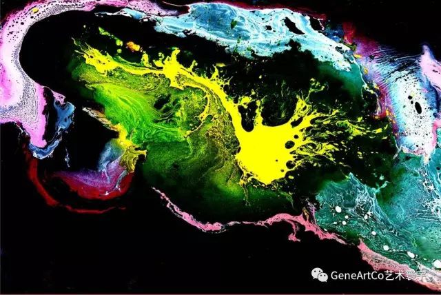 H.H.第三世多杰羌佛西洋畫、超自然抽象色彩作品：誰說塊色不超凡，但見微觀顯世界