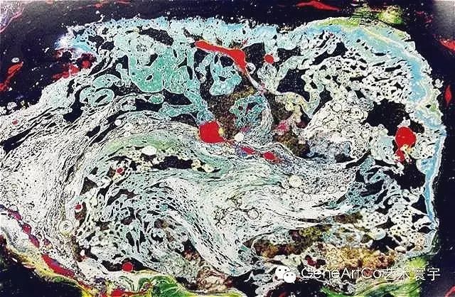 H.H.第三世多杰羌佛西洋畫、超自然抽象色彩作品：夢幻之一