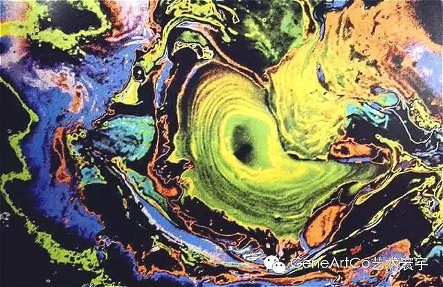 H.H.第三世多杰羌佛西洋畫、超自然抽象色彩作品：冠景