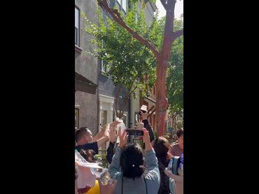 2024.06.16美國第三世多杰羌佛文化藝術館十週年慶，活動廣場晴空萬里卻無中生有降下殊勝雨花樹法雨之甘露