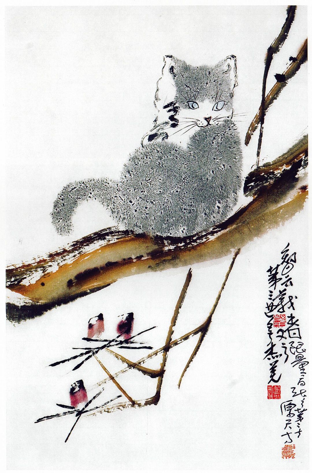 這只毛絨絨、有質感的靈貓 是用什麼手法畫出來的呢？(行雲流水)