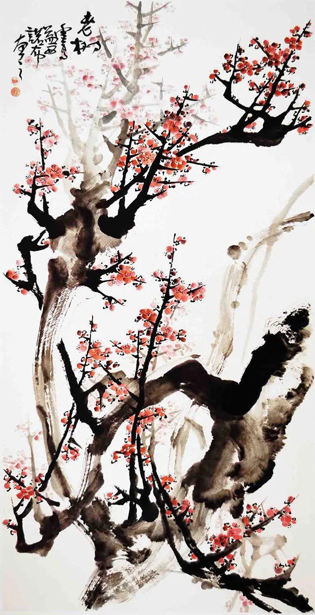 H.H.第三世多杰羌佛中國畫作品：老樹